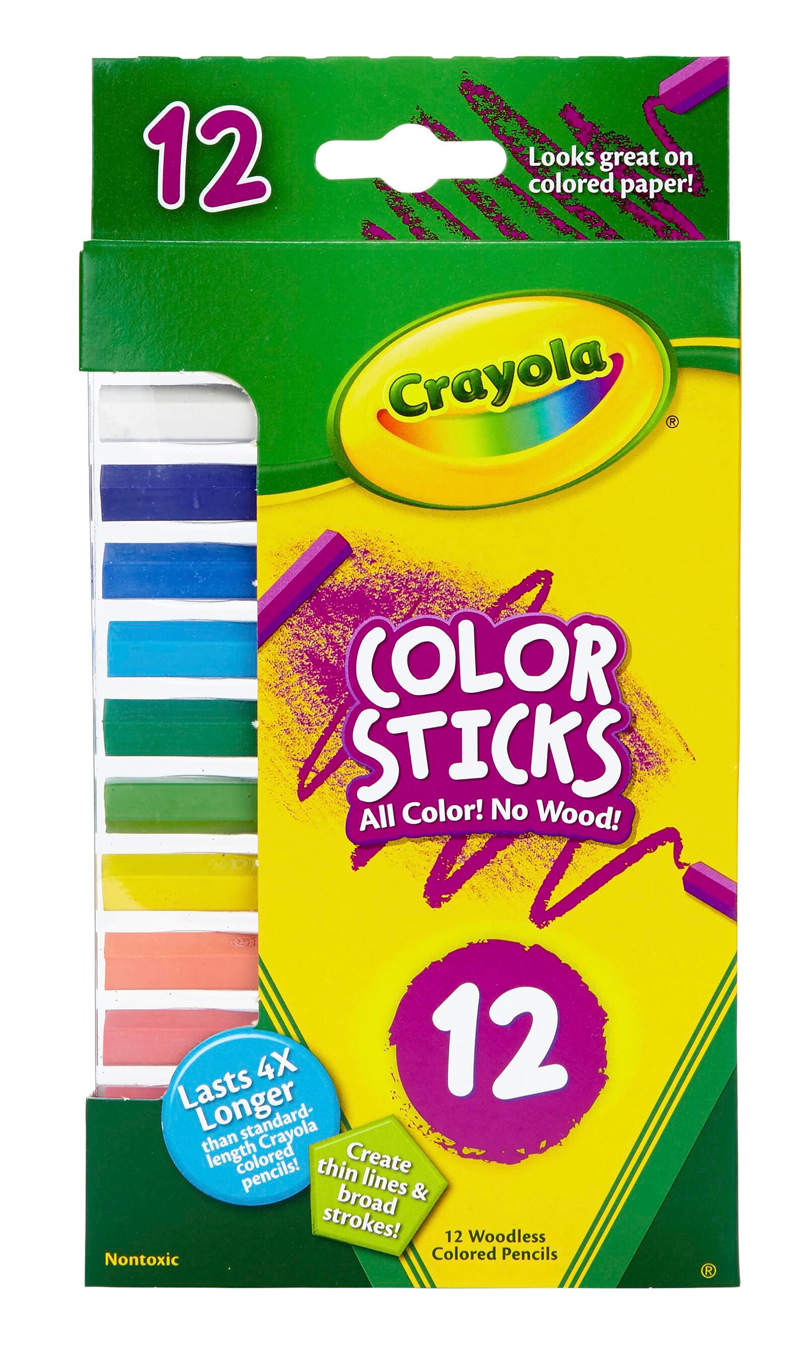 Crayola Color Sticks Woodless Pentagon Colored Pencils, Assorted